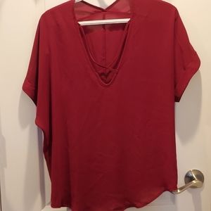 Womens dark red xs LUSH top